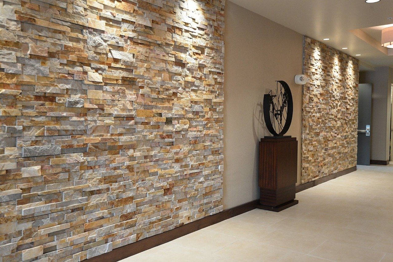 stone effect wall tiles living room