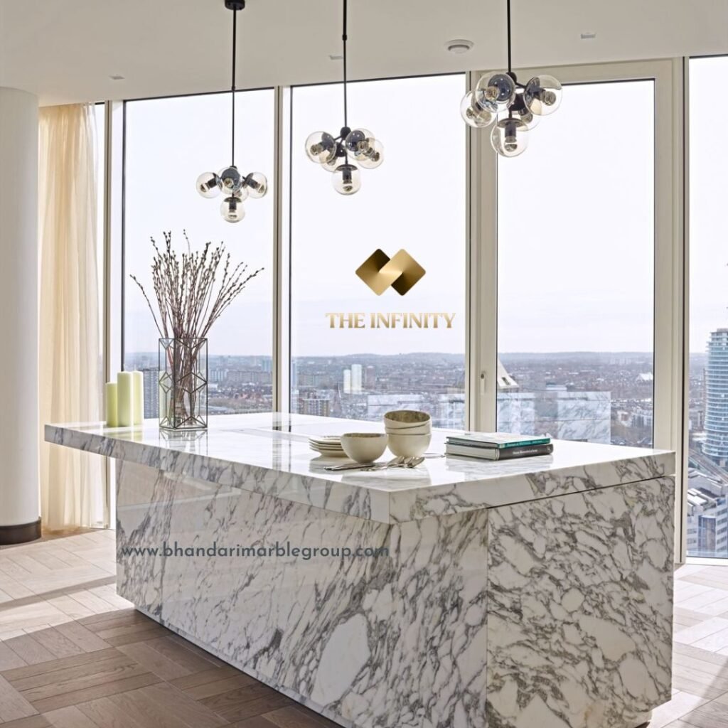 White arabescato marble