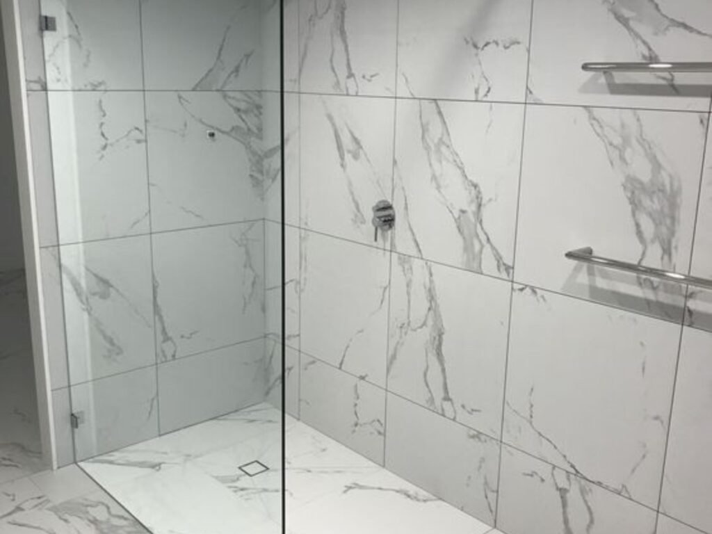 white marble tiles