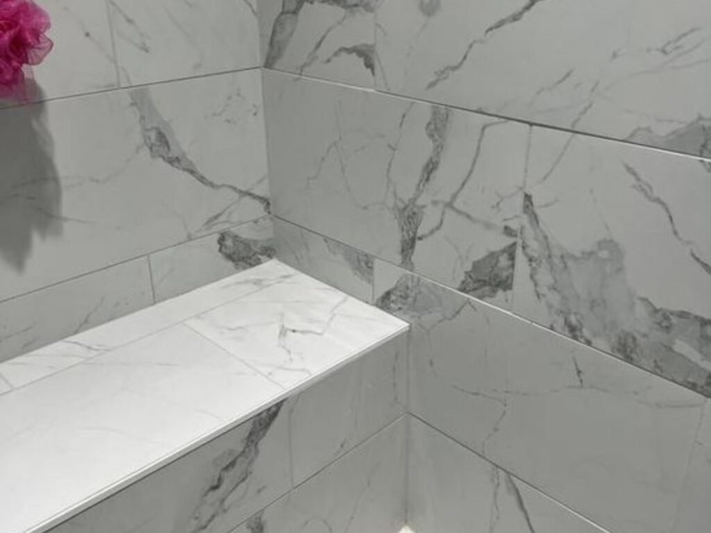 white marble tiles